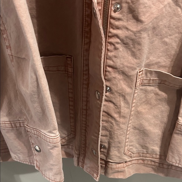 Old Navy Pink Denim Jacket with Brown Corduroy Collar - Picture 13 of 14